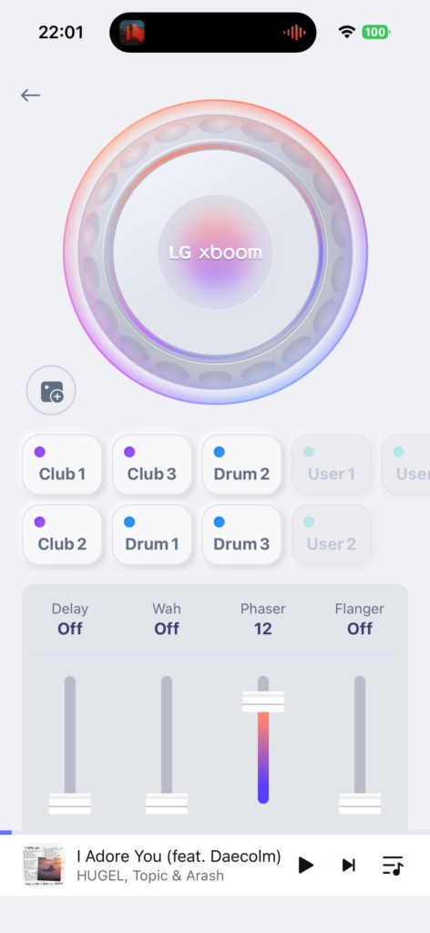LG xboom Stage 501 by will.i.am App