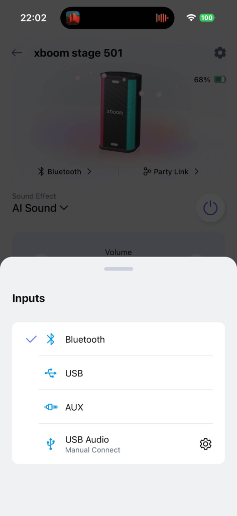 LG xboom Stage 501 by will.i.am App